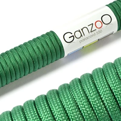 Bild av Ganzoo Paracord 550 rep gräsgrön 4 mm snöre typ 3, nylon och polyester, perfekt för pyssel av hundkoppel, halsband, armband/camping överlevnad utomhus 30 meter universalrep 7 innertrådar