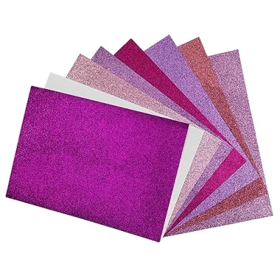 Bild av Interdruk Assorterade A4 Skumplastark 8 Ark i Livfulla Färger för DIY projekt och Pyssel Perfekt Barn Vuxna Glitter Sweet