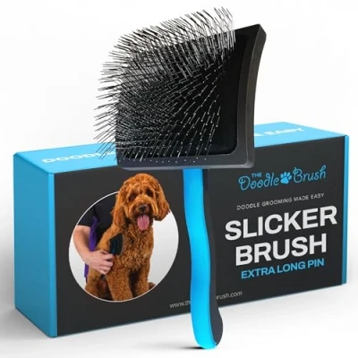 Bild av The Doodle Brush Slickerborste för Hundar Hundborste Cockapoo, Goldendoodle, Pudel, Utredningsborste Hundar, Långhåriga Extra Lång Pin