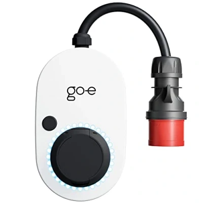 Bild av go e Laddare Gemini Flex 11 kW laddningsstation väggbox stationär och mobil kontakt CEE röd 16 A typ 2 uttag WLAN RFID app