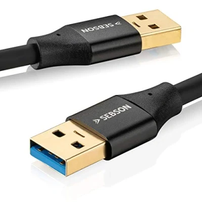 Bild av SEBSON USB kabel 2 m typ A till 3.0 datakabel 5 Gbit/s dataöverföring, anslutningskabel för PC, bärbar dator, skrivare, hårddiskar UVM
