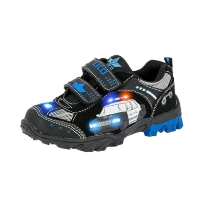 Bild av Lico Chief V Blinky Unisex Barn Sneakers, Svart/kungsblå/silver, 27 EU