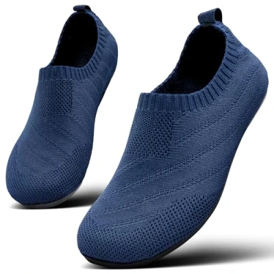 Bild av Sosenfer tofflor kvinnor män bekväma halkfria på platta stugskor mysiga unisex, Mörkblå, 38 EU