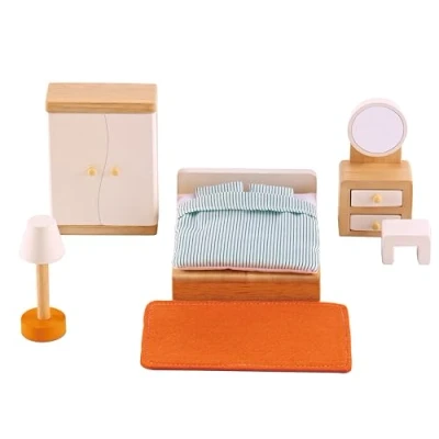 Bild av Hape E3450 Master Bedroom Wooden Dolls House Accessories