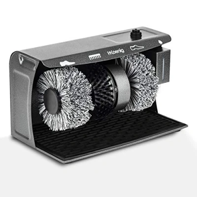 Bild av Cirage à chaussures électrique H.Koenig, 3 en 1, polisseuse, distributeur de cire, 120 W, noir U600, plastique, gris anthracite