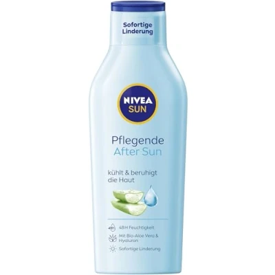 Bild av NIVEA Sun närande efter solbad, kroppslotion med hudlugnande effekt After ekologisk aloe vera och hyaluron för 48 h fukt (400 ml)
