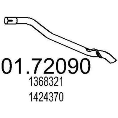 Bild av MTS 01.72090 Tuyau d&#039;échappement 760 arrière pour silencieux final FORD: Focus C Max, 2, Max