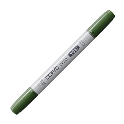 Bild av COPIC Ciao märkpenna typ YG 67, Moss, mångsidig layoutmärkpenna med en medelbred och penselspets