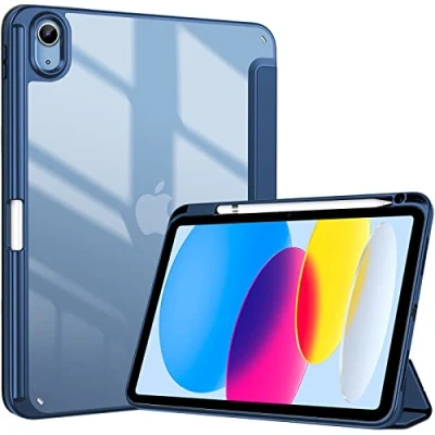 Bild av ProCase för iPad 10:e generationen fodral med pennhållare 2022 10,9 tum, transparent 10 fodral, generationens A2696 A2757 A2777 marin