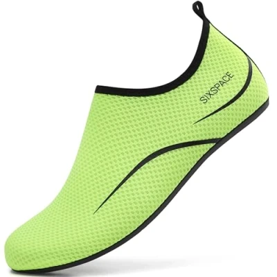 Bild av Sixspace dam herr badskor vattenskor simskor män kvinnor strandskor barfotaskor för strand, pool, hav, vattensport, dykning, surfing, aqua cykling (grön 39 EU), 487 fluorescerande grön, EU