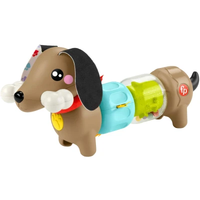 Bild av Fisher Price Sensorisk leksak för baby, FP Pets Click &amp; Spin Activity Pup med finmotoriska aktiviteter barn från 6 månader, HTW91