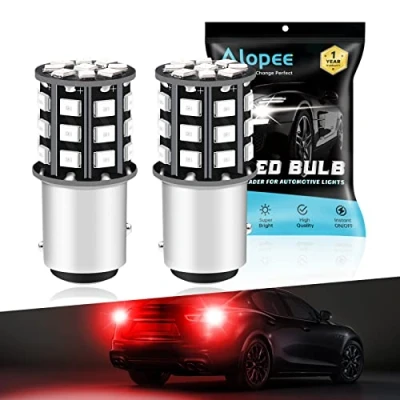 Bild av Alopee P21/5W 1157 BAY15D broms LED lampor 12 V 24 extremt ljusröd 2835 33 SMD ersättning för 1016 1034 7528 2057 2357 bakre stoppljus bakpositionslampor (2 pack)