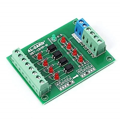 Bild av DONGKER 4 bitars optokopplare isolator PLC signalnivå spänning omvandlare kortmodul 3,3 V till 24 V/5 V/12 V/24 5 (24 V)