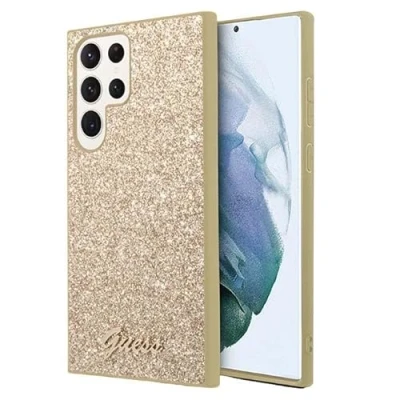 Bild av Guess GUHCS24LHGGSHD fodral för S24 Ultra S928 golden hardcase glitter script