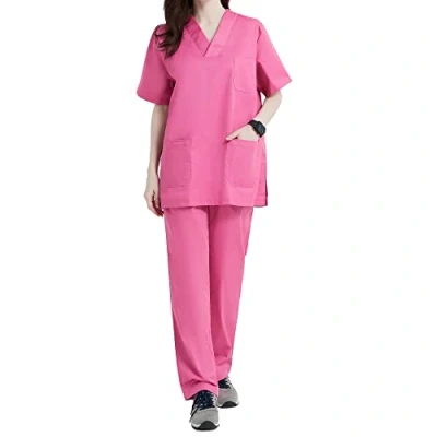 Bild av MISEMIYA Unisex Sanitära Uniformer Medicinska Set BZ 817 8312, Rosenröd, 4XL