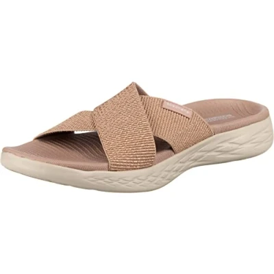 Bild av Skechers På språng 600 glittrande dam Strandsandal,Rosa guld, 40 EU Bred