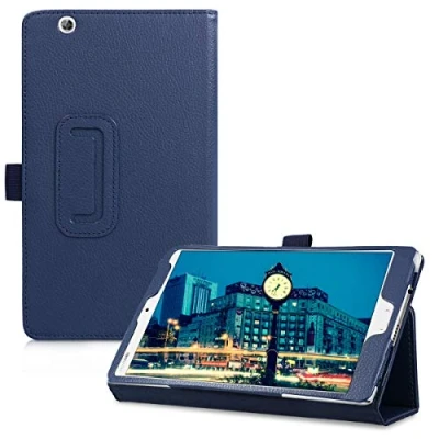 Bild av kwmobile fodral kompatibel med Huawei MediaPad M3 8.4 smalt PU läder surfplatta stativfunktion svart Mörkblått