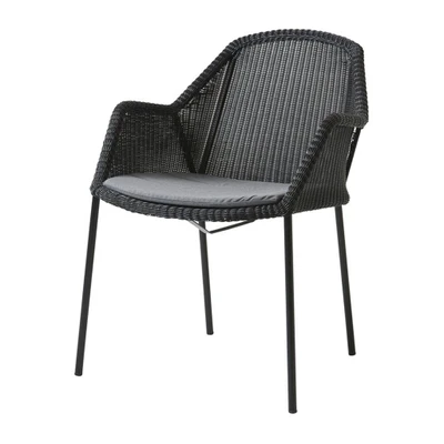 Bild av Cane line Breeze Chair Cushion Kuddar för utomhusbruk Grey Natté B: 49 x D: 47 H: 2 cm
