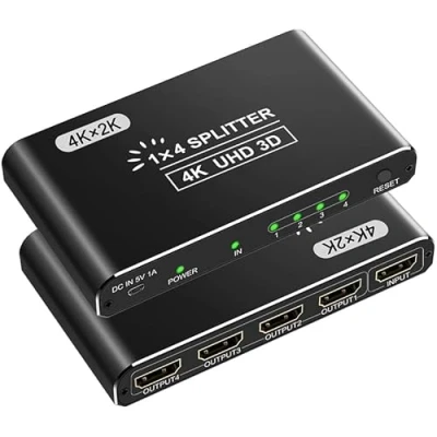 Bild av 4k HDMI splitter UHD distributör 1 i 4 ut för TV spelare