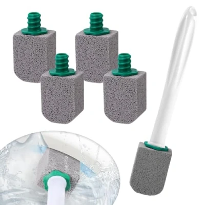 Bild av 5 pack pimpsten toalettrenare med handtag, pimpstenstoalett, effektiv rengöring av toaletter, pooler (med 1 vitt handtag)