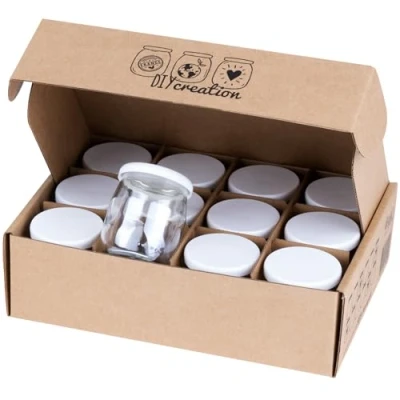 Bild av DIY Creation Set med 12 glas yoghurtburkar lufttäta lock Multidelices Seb yoghurttillverkare, Thermomix, Cookeo, liten konserveringsburk för baby, tillverkad i Frankrike 125 g/143 ml