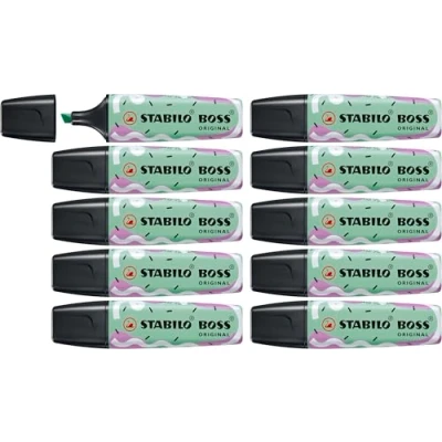 Bild av Highlighter STABILO BOSS ORIGINAL Pastell av Ju Schnee 10 pack Hint of Mint