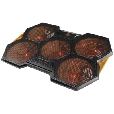 Bild av Deltaco Kylare för gaminglaptop kylfläkt bärbar dator, kyldyna kylning, datorkylare med USB, justerbart stativ, kylplatta 17 tum svart/orange, 10001 300 varv/min, GAM 072