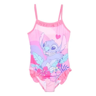 Bild av Disney Lilo och Stitch Baddräkt i ett stycke från med blommönster för flickor, Rosenröd, 6 år