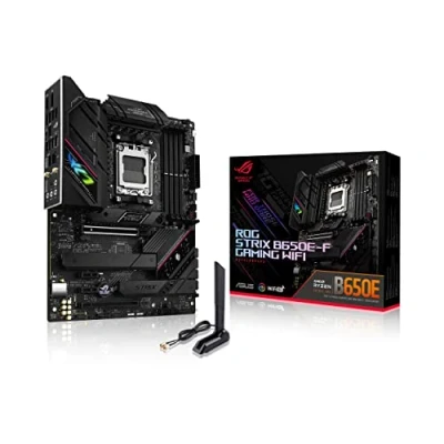 Bild av ASUS ROG STRIX B650E F GAMING WiFi moderkortssockel AMD AM5 (Ryzen 7000, ATX, DDR5 minne, 12 + 2 strömsteg, USB 3.2 Gen x typ C, PCIe 5.0, Q Release, 6E, Aura Sync)