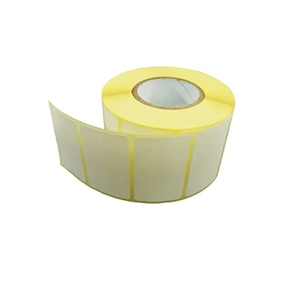 Bild av 1x rulle självhäftande termiska etiketter 50 x 30 mm, 40 1 000 st/rulle, vita universella värmeöverföringsetiketter för utskrift i skrivare