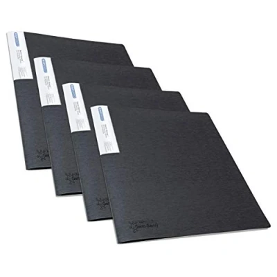 Bild av Rapesco 1642 Presentationsmapp med Antibakteriellt Skydd, 10 Fickor, A4, Svart, 4 Pack