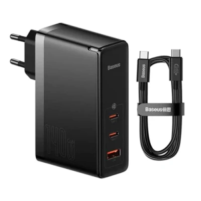 Bild av Baseus Wall charger GaN5 Pro 2xUSB C + USB 140W (black)
