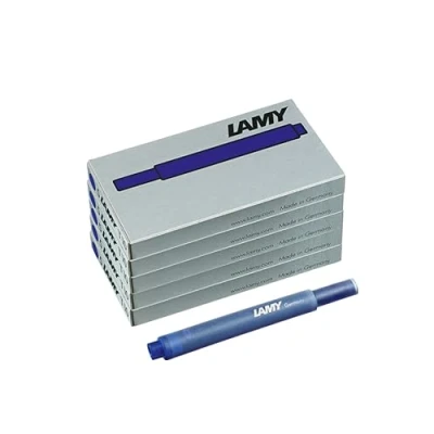 Bild av Lamy T10 Set med 5 bläckpatroner stort bläcklager lämplig för alla patronmodeller innehåll 1,25 ml per patron stycken förpackning bläckfärg blå