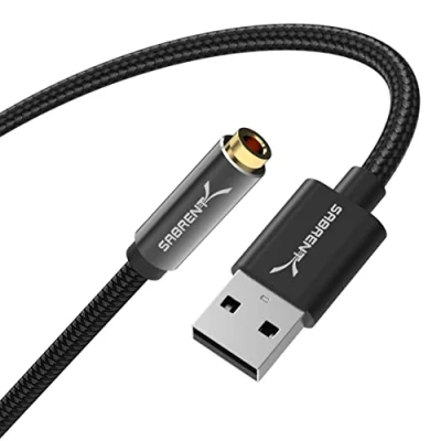 Bild av SABRENT USB till 3,5 mm uttag ljudadapter, externt ljudkort, hörlursadapter, headsetadapter för PC, DAC med TRRS, MacBook, bärbar dator (CB UA35)