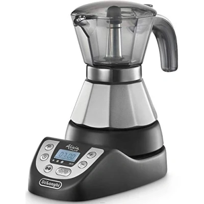 Bild av De&#039;Longhi Alicia PLUS EMKP21.B Elektrisk mockabryggare 1 2 koppar, varmt kaffe i 30 minuter, automatisk avstängning, energibesparing, lätt att använda och rengöra, svart/silver