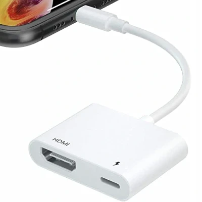 Bild av Lightning digital AV adapter, [Apple MFI certifierad] till HDMI adapter för iPhone iPad HDTV projektorskärm, kabelkontakt kompatibel med 14/13/12/11/SE/SE/X