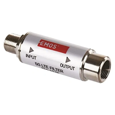 Bild av EMOS LTE/4G/5G låsfilter, genomloppsområde upp till 694 MHz, DC genomsläpp, 1,6 x 4 cm, F anslutning J5711 silver