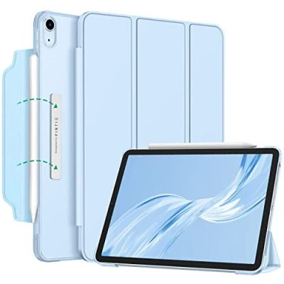 Bild av Fintie fodral för iPad Air 11 tum M2 (2024), 5. Generation (2022)/iPad 4. Gen 10,9 [magnetiskt lås] lätt stativ med genomskinlig matt baksida, himmelsblå