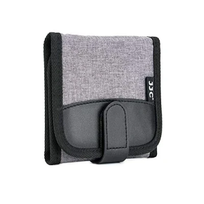 Bild av JJC Kamerafilterfodral vikbar förvaring plånbokspåse för UV CPL ND filter upp till 82 mm (bältesögla design med mikrofiberrengöringsduk, 3 x fickor)