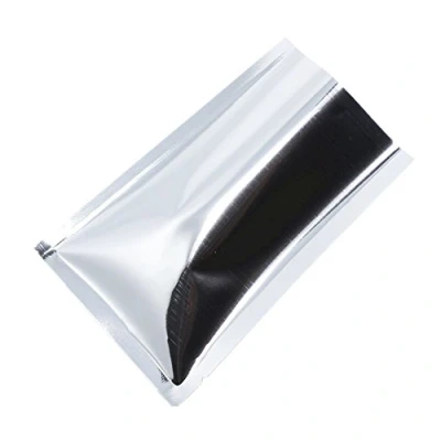 Bild av 200 stycken mylar folie öppen topp förseglade påsar vakuum varmförseglingspåse för livsmedel förpackningar med skåror (silver, 5 x 7 cm (1,9 2,7 tum))