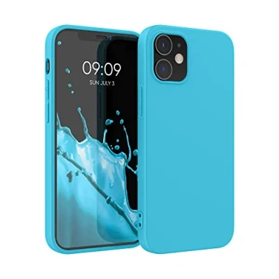 Bild av kwmobile fodral kompatibelt med Apple iPhone 12/iPhone 12 Pro mjukt smalt skyddande TPU silikonskydd cool glaciär