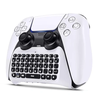 Bild av TNP Controller Keyboard for PS5 Playstation 5 Wireless Controller, Rechargeable Mini Chatpad with Bluetooth 3.0 Full Qwerty Built in Speaker 3.5mm Jack Messaging and Gaming Live Chat