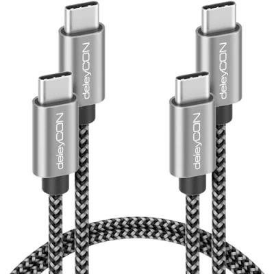 Bild av deleyCON 2x 1m USB C Kabel PD3.0 (60W Snabbladdning) till Laddningskabel för iPhone 16 15 Pro Max Samsung Galaxy S24 S23 S22 Pixel iPad MacBook Air Surfplattor Switch PS5