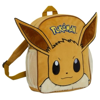 Bild av Pokemon Ryggsäck Eevee Väska 3D Plysch Barn Karaktär Skolryggsäck Matlåda Bokväska