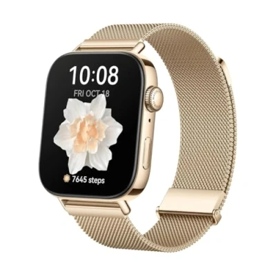 Bild av HUAWEI Watch Fit 3, 1,82 tum AMOLED skärm, ultratunn design, Bluetooth samtal, upp till 10 dagar, batteriliv, kompatibel med iOS och Android, inklusive hälsa fitnesshantering, GPS, guld