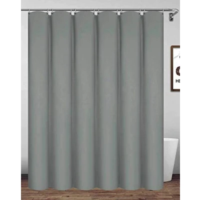 Bild av Homehold 180 x 200 cm grått duschdraperi med krokar, extra lång polyester vattentät badrumsgardin