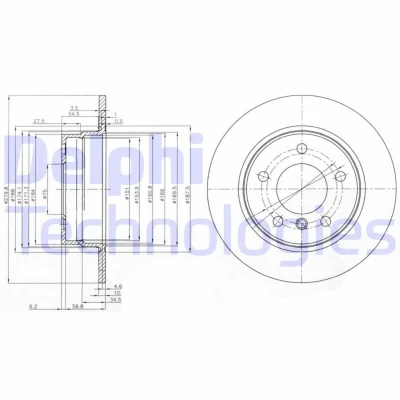 Bild av Bromsskiva DELPHI BG3948C