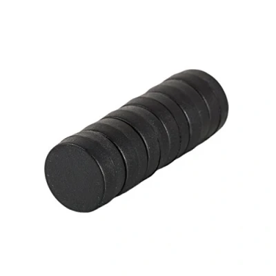 Bild av Magnetastico® 6 starka neodymmagneter med skyddande beläggning storlek 12 x mm färg svart minimagneter för magnettavla, kylskåp, whiteboard