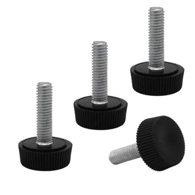 Bild av SKIR&#039;CO 4 st, möbelutjämning fötter M6 x 20 mm, justerbara runda ben mm diameter, gängutjämningsfot