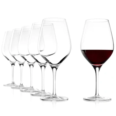 Bild av Stölzle Lausitz bordeauxglas utsökt 645 ml I rödvinsglas set med 6 st vinglas diskmaskinssäkert stötsäker högkvalitativt kristallglas vackra glas